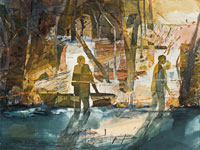 Boatman and Passing Figures